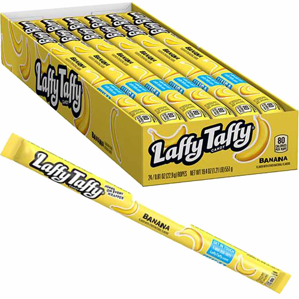 24x Laffy Taffy Kaustangen Banane á 23g=551g MHD:31.10.24