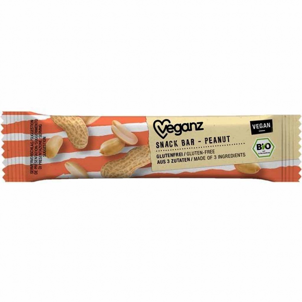15x Veganz Snack Bar Peanut 30g=450g MHD:4.2.21
