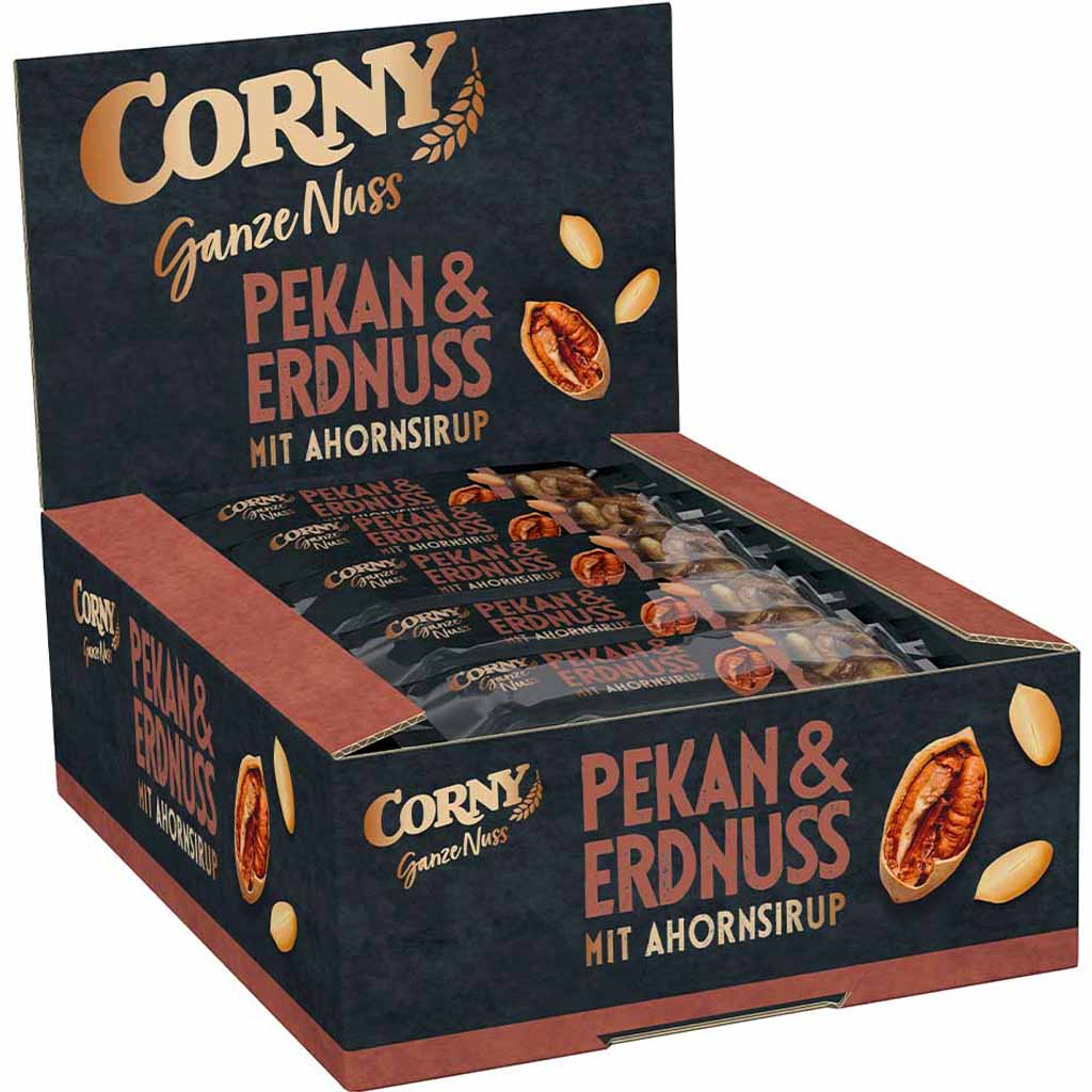 15x Corny Ganze Nuss Pekan & Erdnuss á 40g=600g MHD:13.7.22