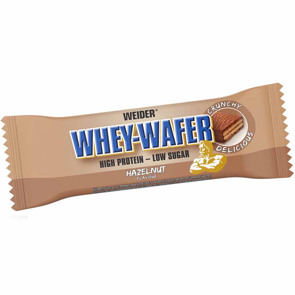 12x Weider 32% WHEY WAFER Riegel Haselnuss á 35g=420g MHD:30.8.24
