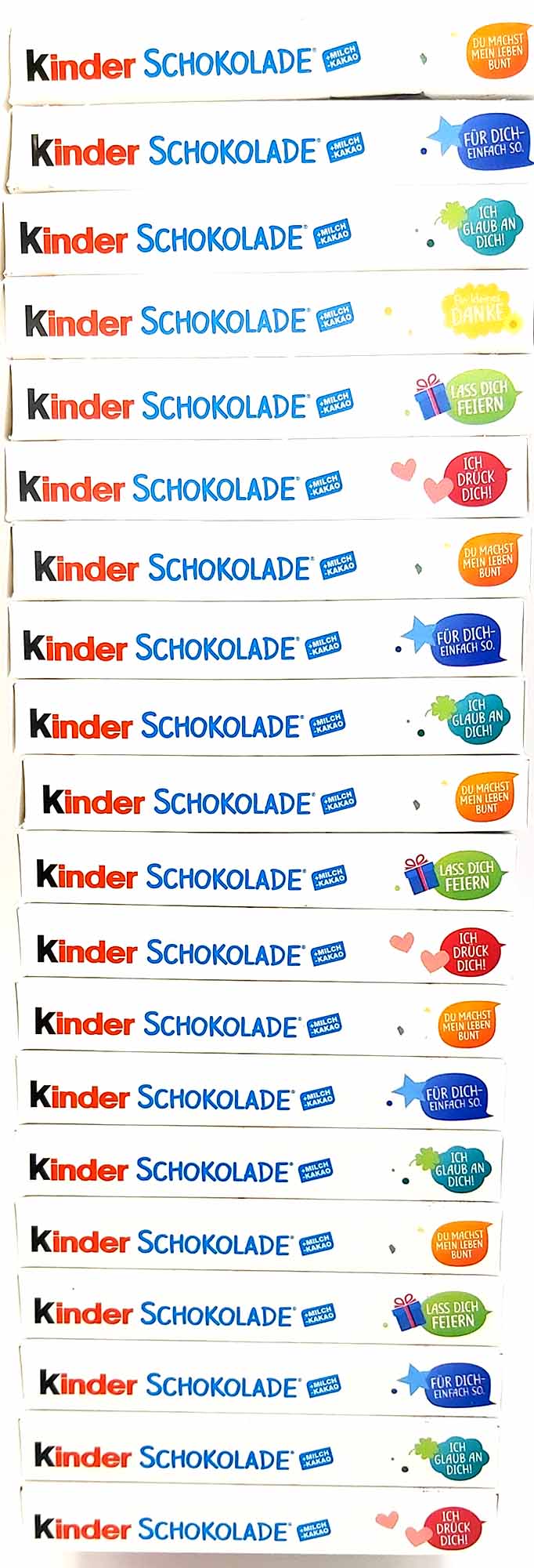 Kinder Schokolade Riegel Pack 20x50g  1000g Sprüche 