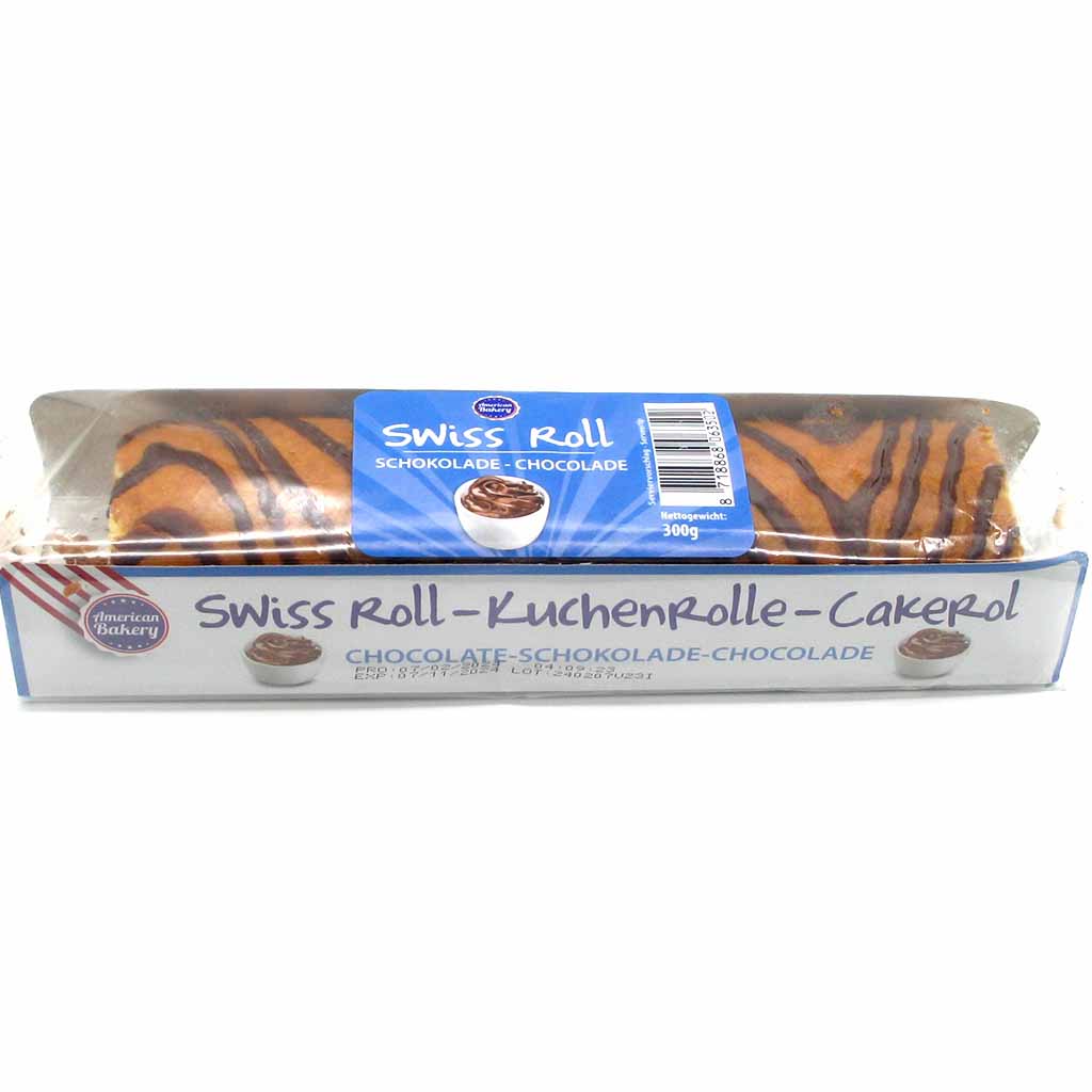 American Bakery Swiss Roll Kuchenrolle mit Schokocreme 300g MHD:7.11.24
