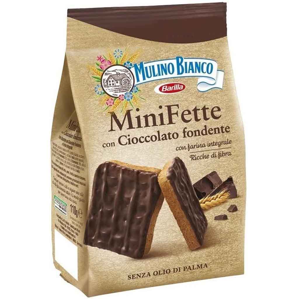 Barilla Mulino Bianco Vollkorn-Minizwieback mit Zartbitterschokolade 110g MHD:29.6.23