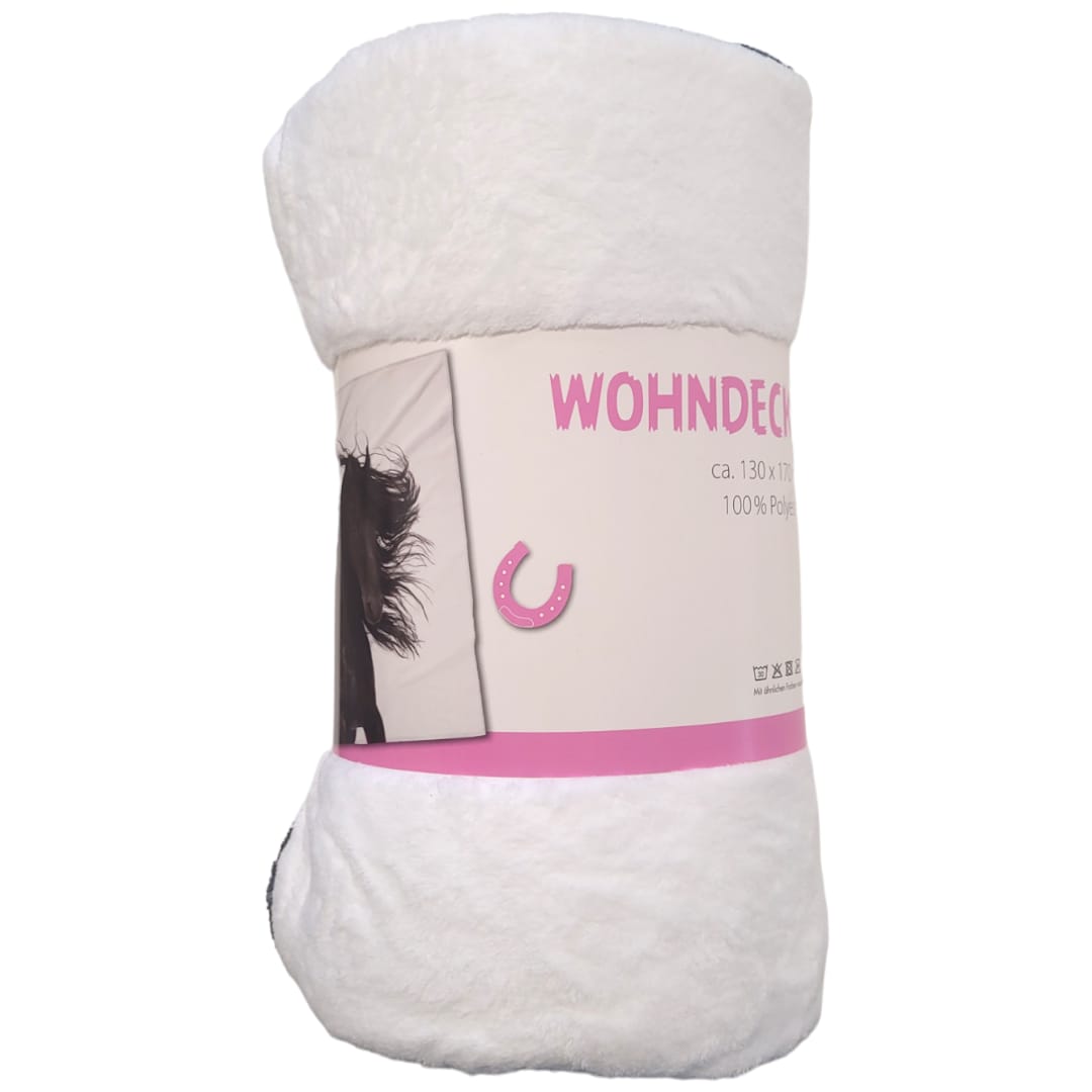 Wohndecke 130cm x 170cm flauschig weiß
