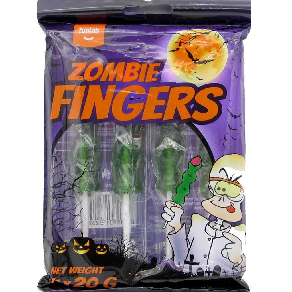 20x Funlab Lutscher Lolli ZOMBIE FINGERS á 20g=400g MHD:4/22