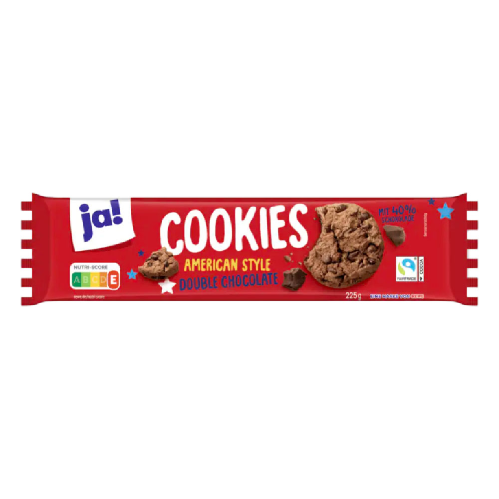 ja! Cookies American Style Double Chocolate 225g MHD:31.7.25
