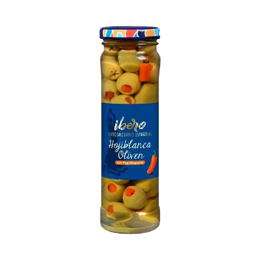 Ibero Hojiblanca Olivenmit mit Paprikapaste 85g MHD:1.12.26