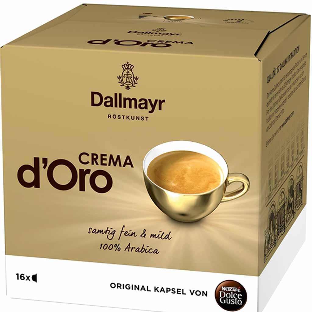 Nescafe Dolce Gusto Kapseln Dallmayr d'Oro Crema 16 Tassen 120g MHD:31.1.23
