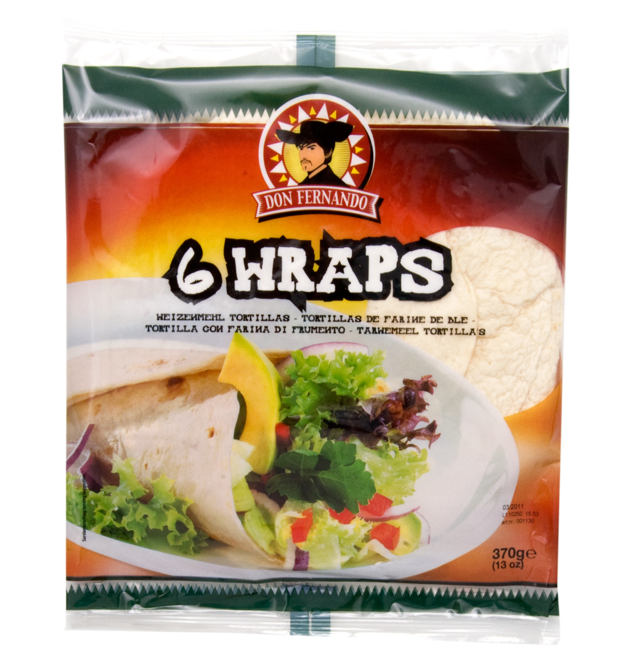 Don Fernando Wraps Weizenmehl Tortillas 370g (6x25cm) MHD:12.4.25