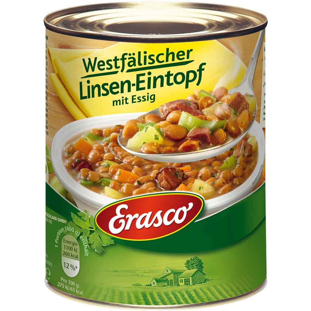 Erasco Eintopf Westfälischer Linseneintopf 800g MHD:30.12.24