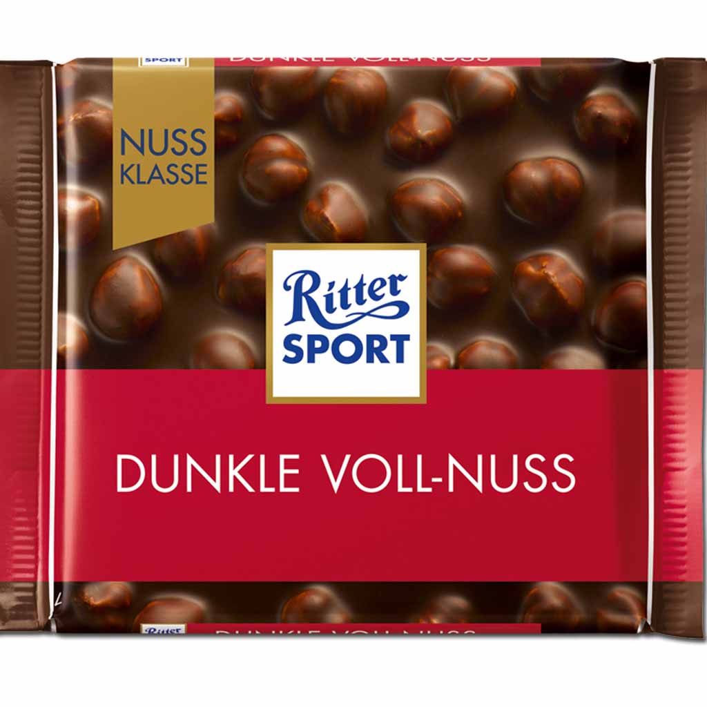 Ritter Sport Tafelschokolade Dunkle Voll-Nuss 100g MHD:16.2.25