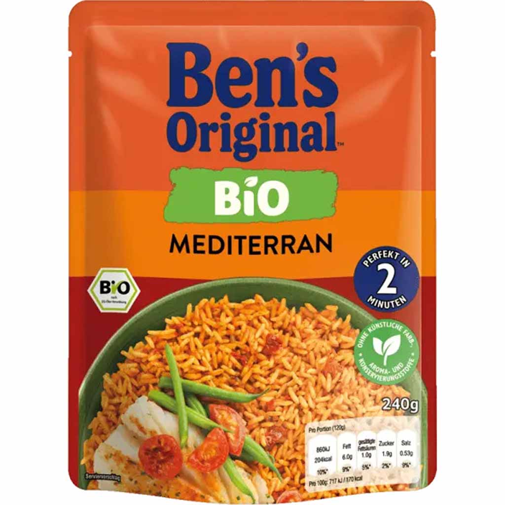 6x Bens Original Express Bio Mediterran á 240g=1440g MHD:11.9.23