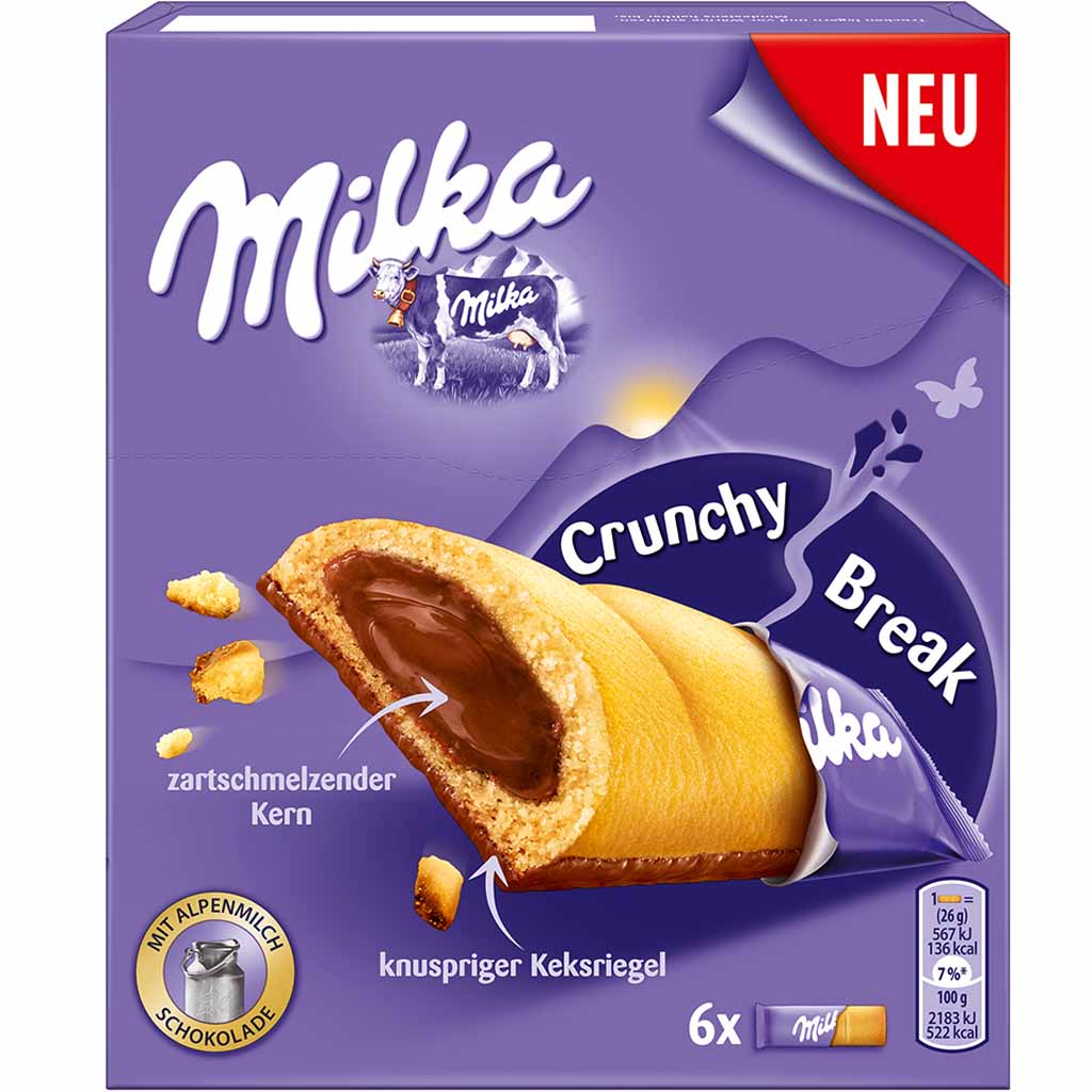 36x Milka Crunchy Break Keksriegel á 26g=936g MHD:31.1.20