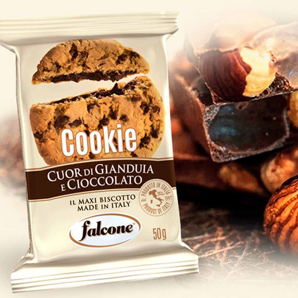 40x Falcone XXL-Cookies Nussnougatcreme Füllung á 50g=2kg MHD:9.8.25