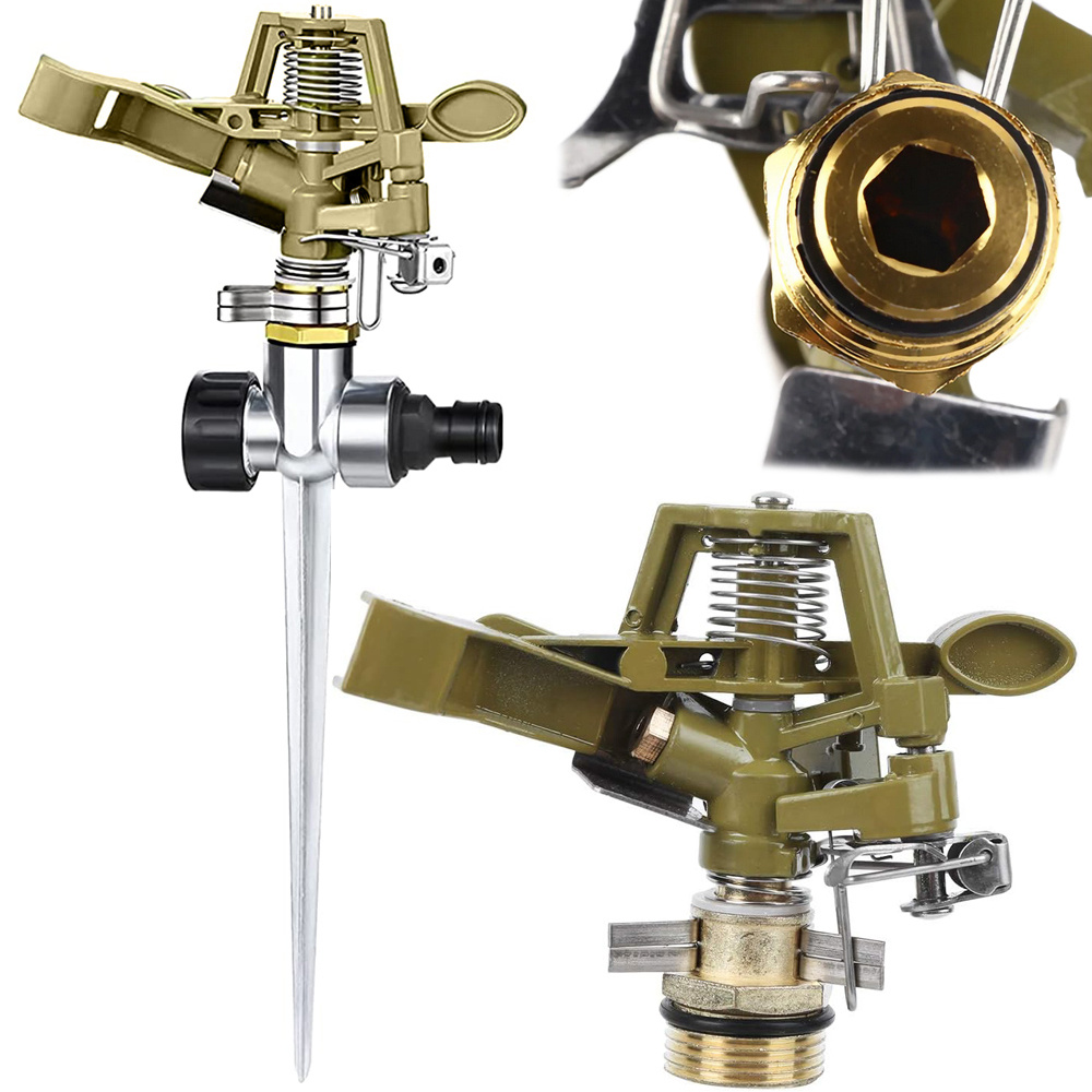 360° rotierender, pulsierender Rasensprinkler aus Metall
