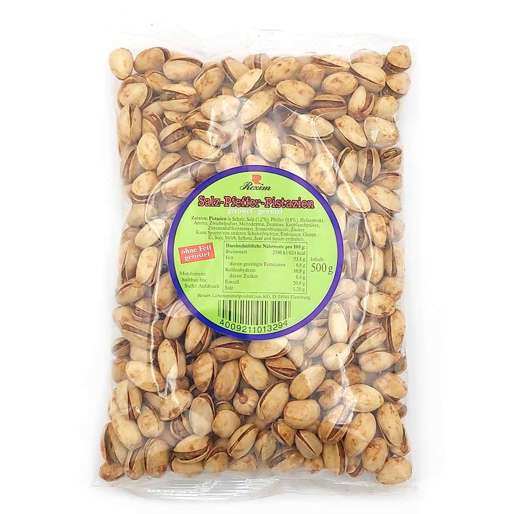 Rexim Salz-Pfeffer-Pistazien 500g geröstet -gewürzt 4009211013294