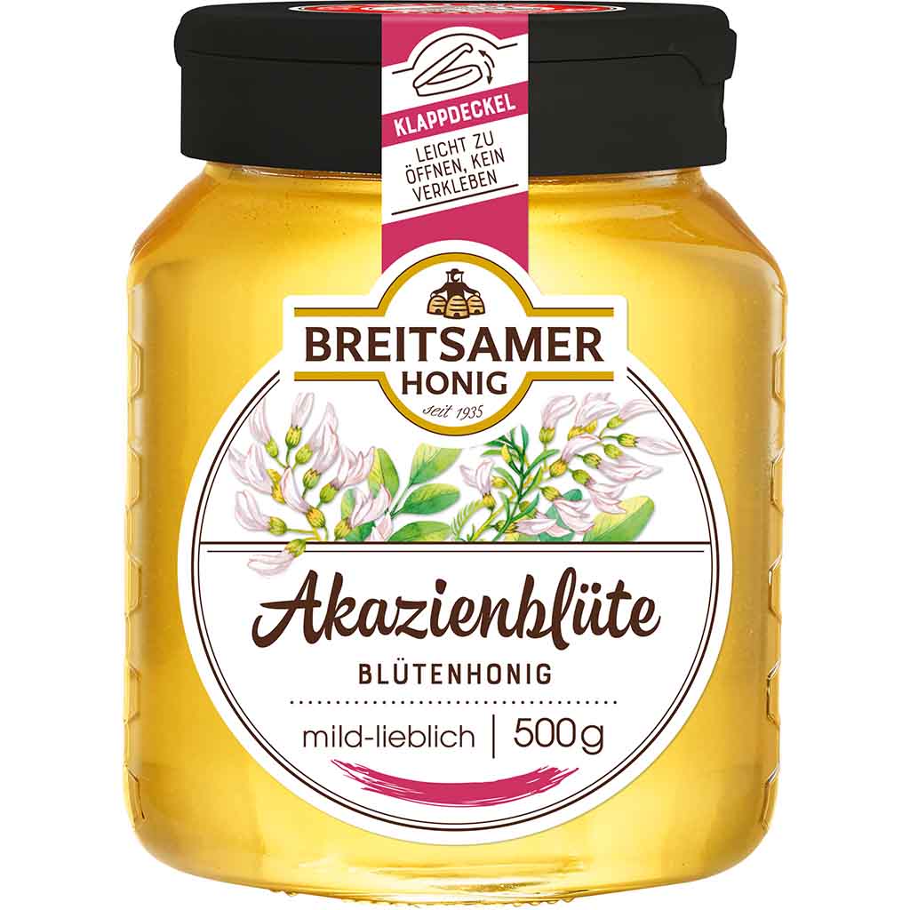 Breitsamer Honig Akazienblüte mild 500g MHD:30.11.25