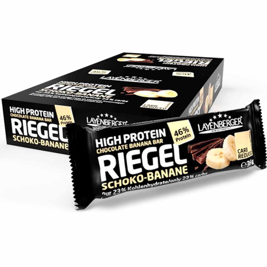 18x Layenberger Protein Riegel Schoko Banane á 35g=630g MHD:30.7.25