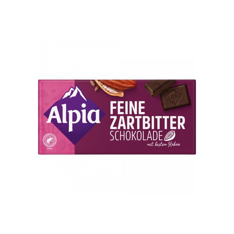 Alpia Tafelschokolade Feine Zartbitter Schokolade 100g MHD:1.9.25