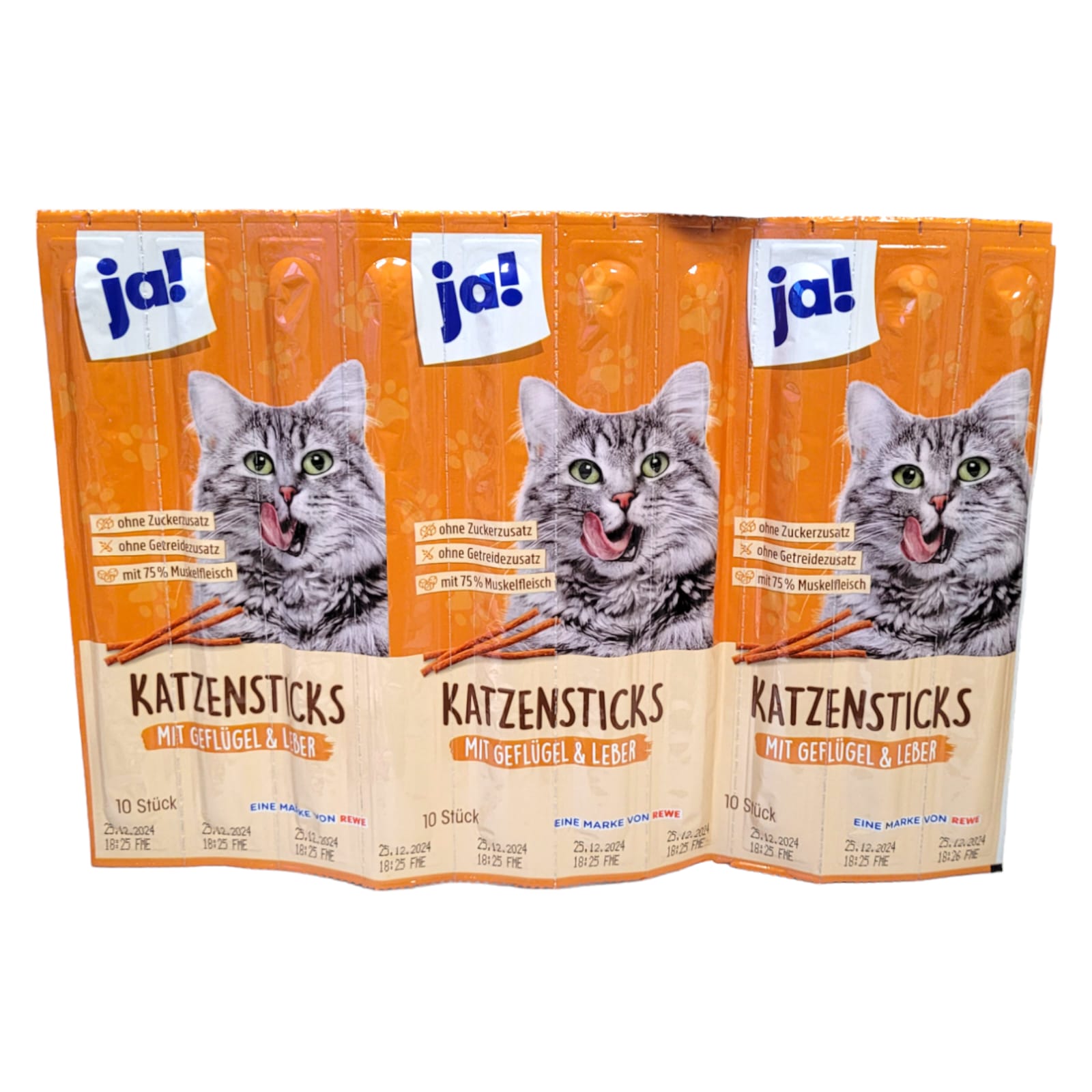 ja! Katzensticks 10 x 5g =50g MHD:10.8.25
