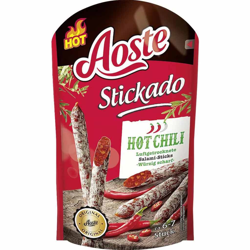 Aoste Stickado luftgetrocknet Mini Salami Hot Chili 70g MHD:22.9.24