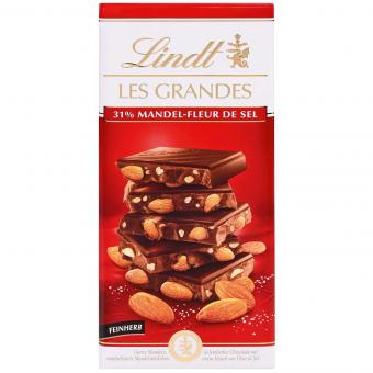 Lindt Les Grandes 31% Mandel-Fleur de Sel 150g Tafelschokolade MHD:31.1.22