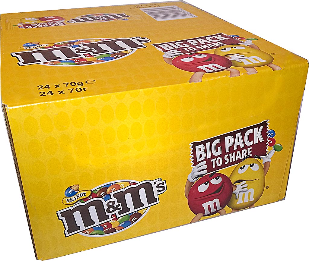 M&M Peanut 24 x 70g = 1680g   Schokolinsen mit Erdnusskern Big Pack 5900951243561