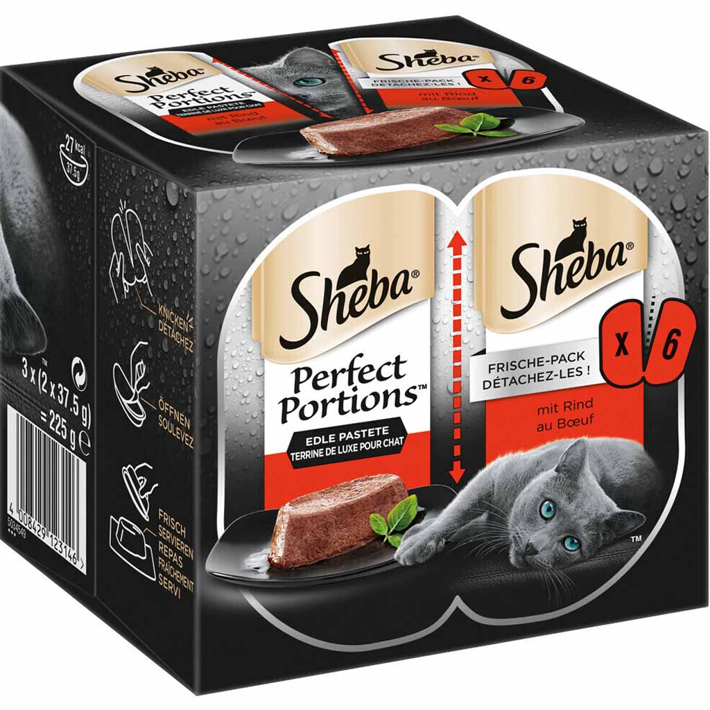 48x Sheba Perfect Portions edle Pastete Rind á 37,5g=1800g MHD:15.1.23