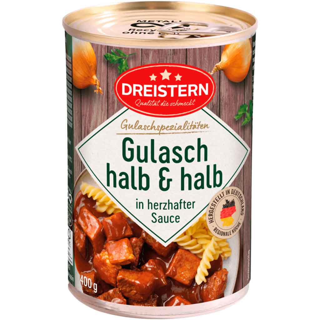 Dreistern Hausmacher Gulasch halb & halb 400g MHD:4.12.26