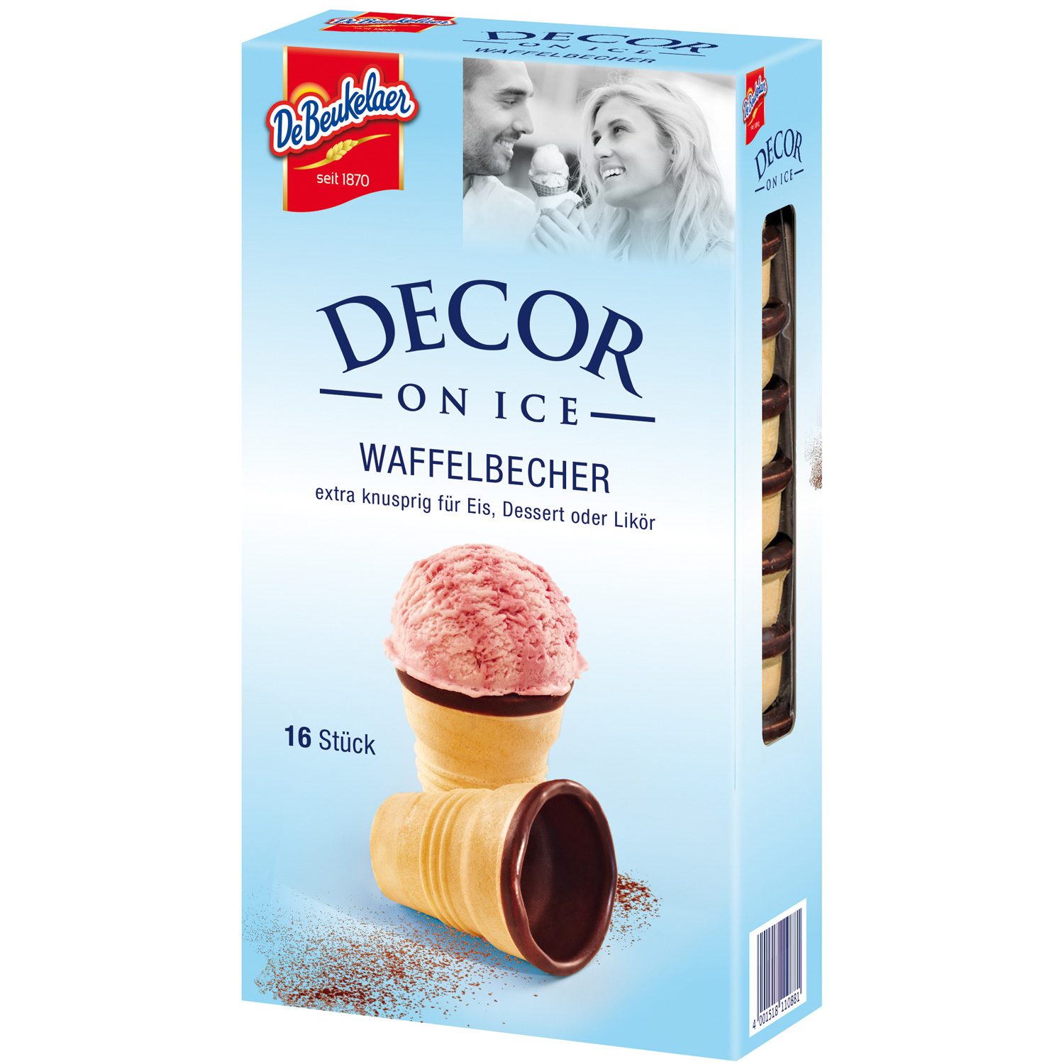 DeBeukelaer Decor -on Ice- Waffelbecher 16 Stück MHD:1.2.25