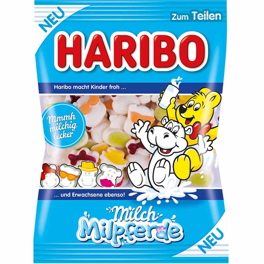 Haribo Milch Milpferde 175g MHD:30.5.23