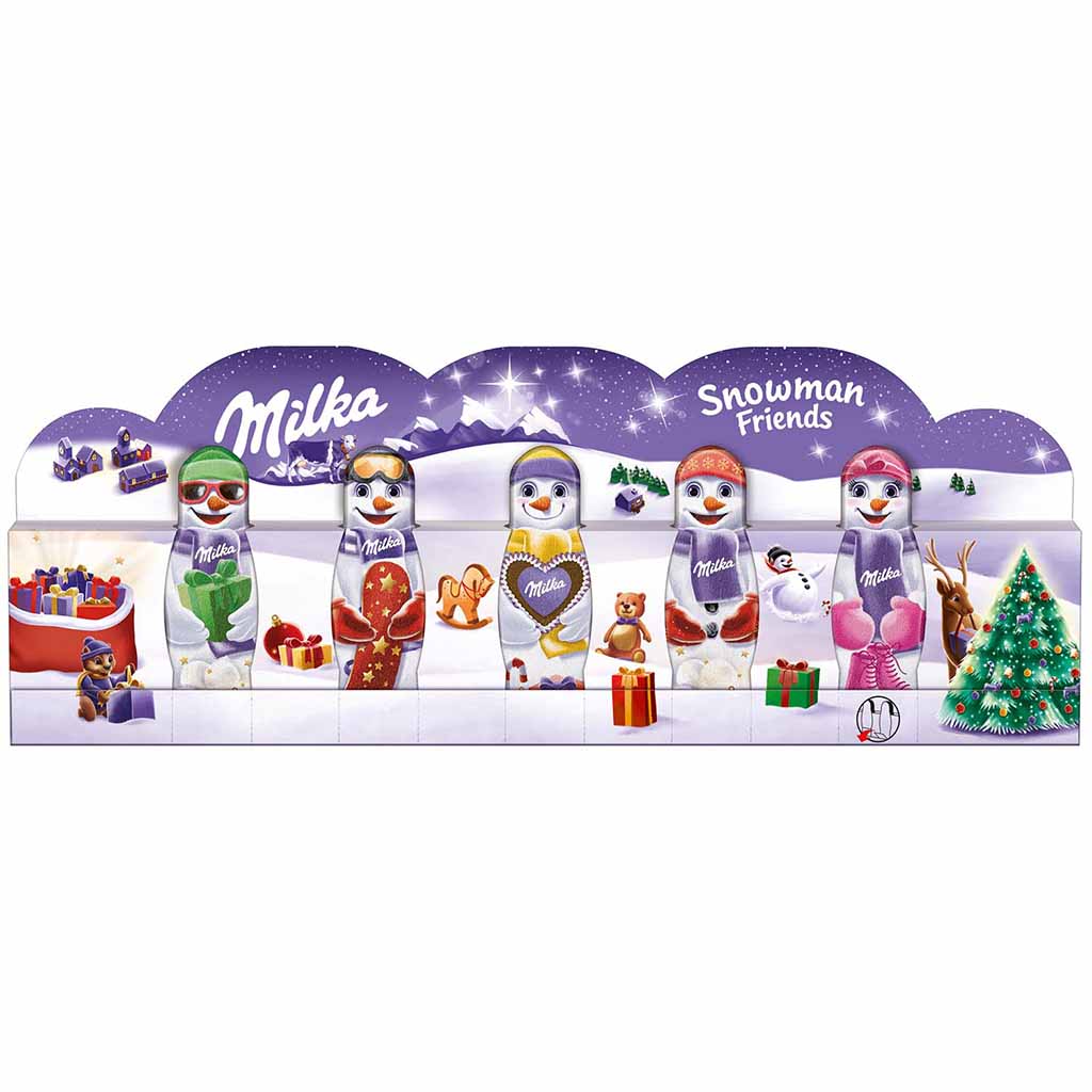 Milka Snowman Friends Vollmilchfiguren 5er 75g MHD:31.3.25