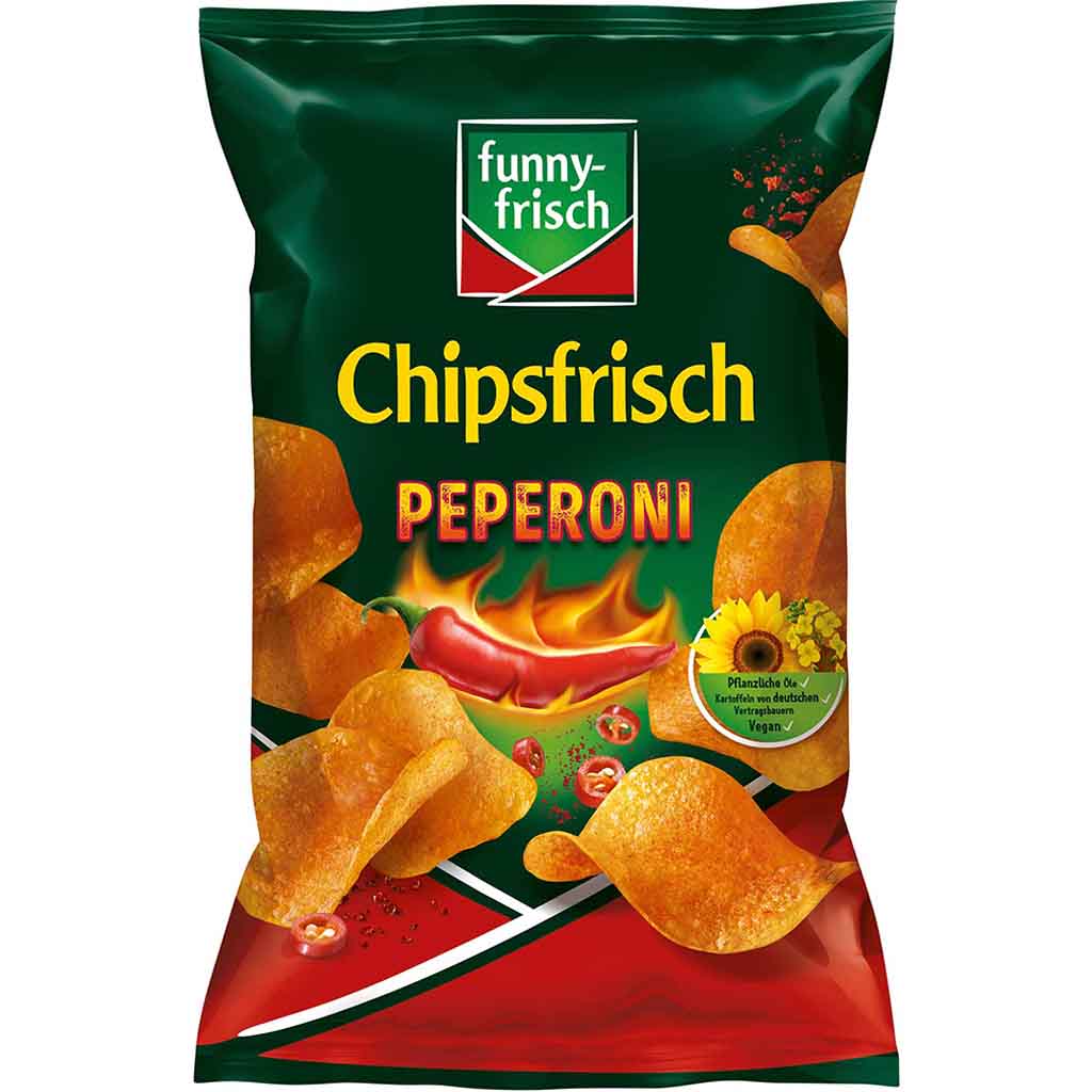 funny frisch Chipsfrisch Peperoni 150g MHD:2.9.24
