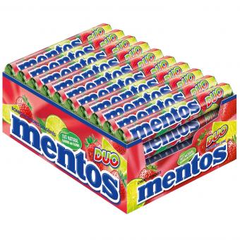 Mentos Kaubonbon Duo Erdbeere Limette 40x 37,5g MHD:30.4.23