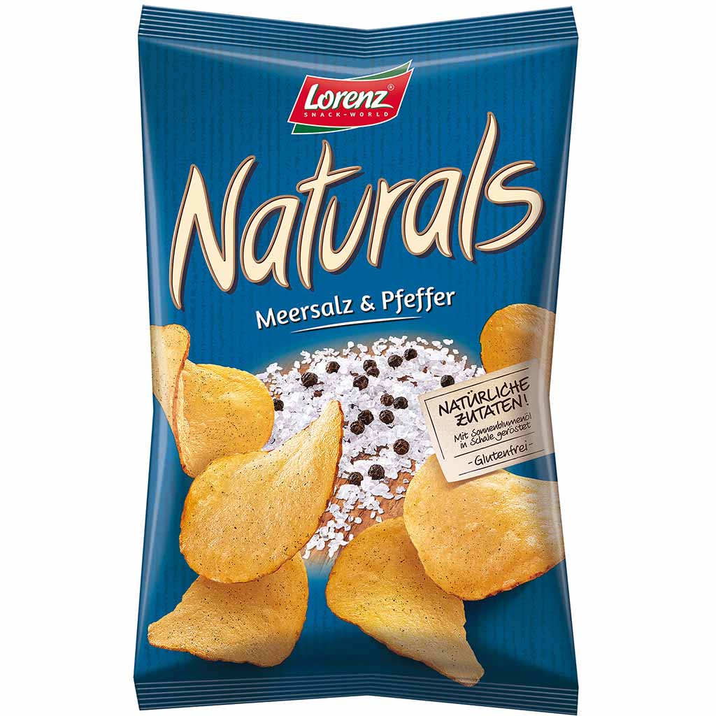 12x Lorenz Naturals Kartoffelchips Sea Salt & Pepper á 100g=1200g MHD:3.5.21