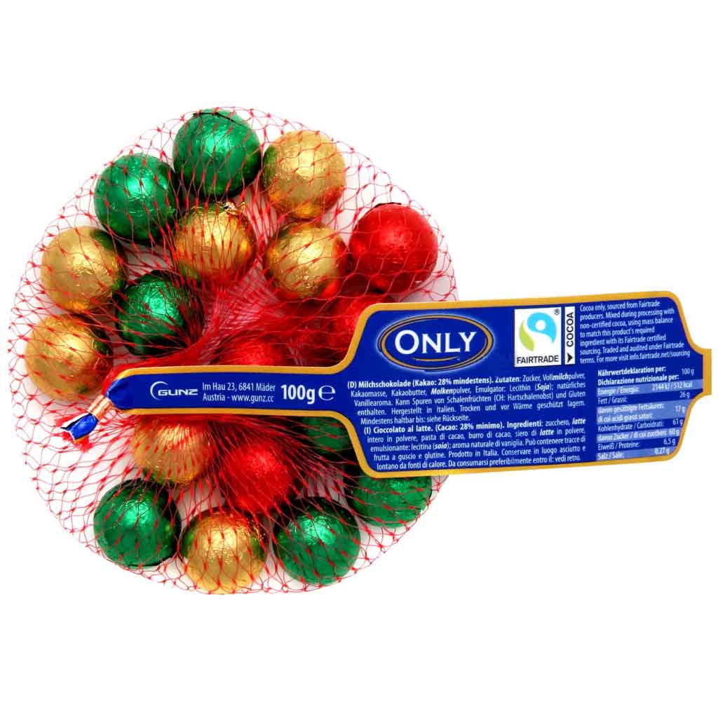 Only Milchschokoladekugeln Weihnachten 100g MHD:31.8.25
