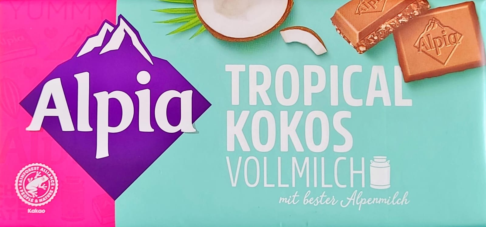 Alpia Tafelschokolade Tropical Kokos 100g MHD:1.6.24