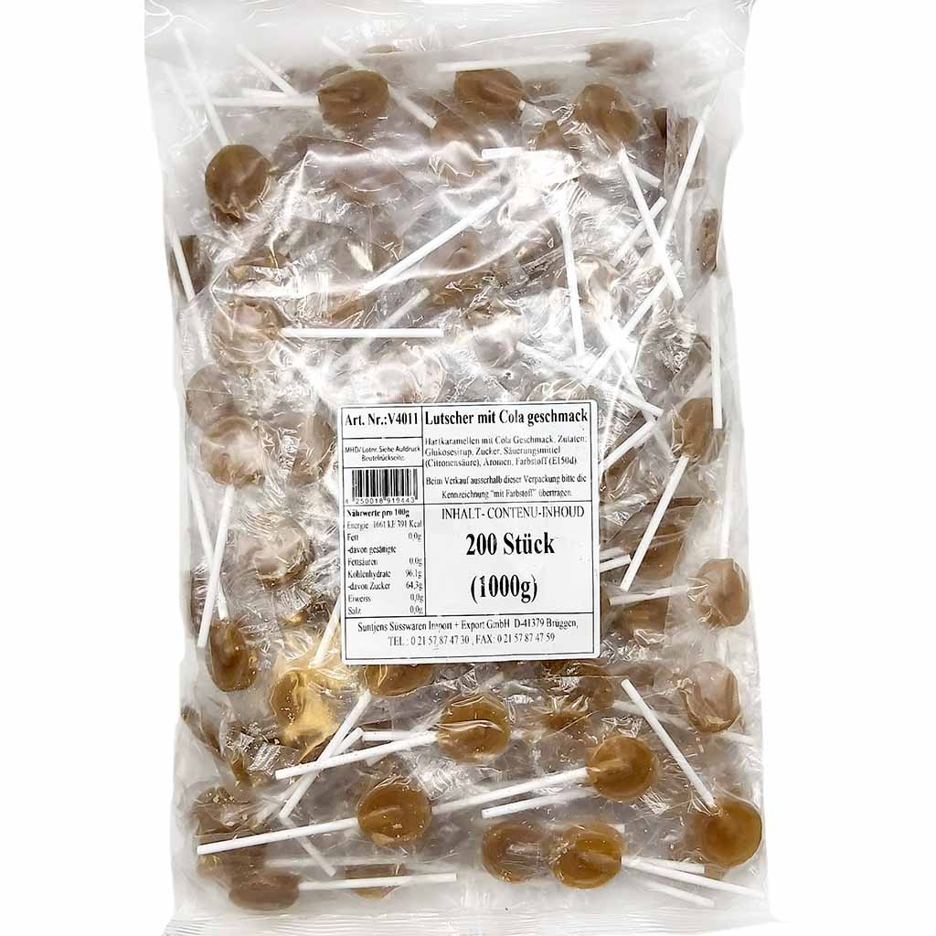 200 Lutscher mit Cola Geschmack 1000g