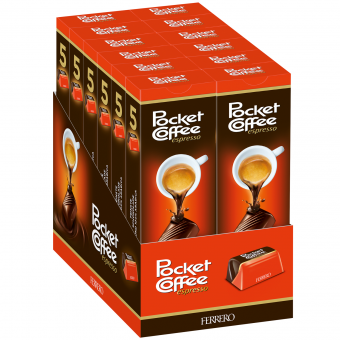 Ferrero Pocket-Coffee Espresso 5er-Riegel 12x 62g=744g MHD:16.2.25