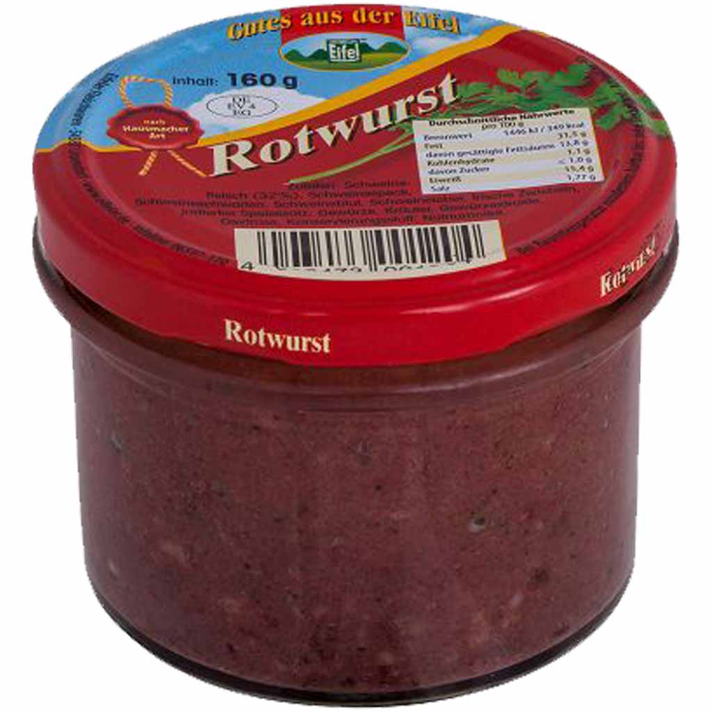 Gutes aus der Eifel Rotwurst nach Hausmacher Art 160g MHD:13.8.26