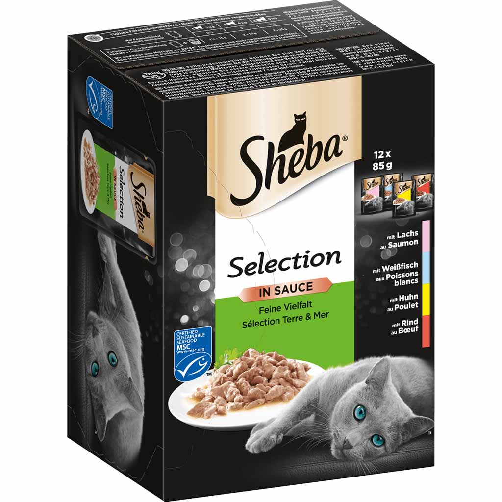 12x Sheba Selection in Sauce Feine Vielfalt á 85g=1020g MHD:18.1.26