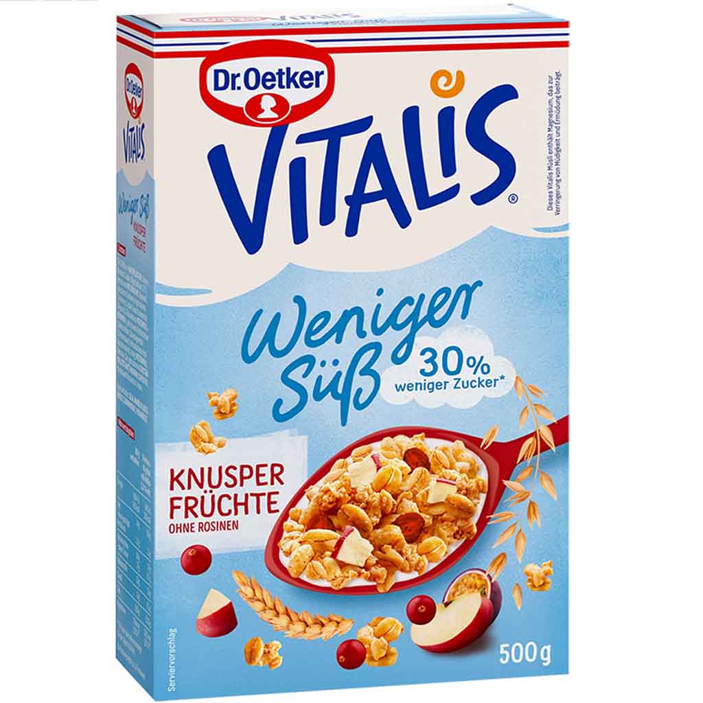 Dr.Oetker VITALIS weniger süß Knusper Früchte 500g MHD:30.12.24