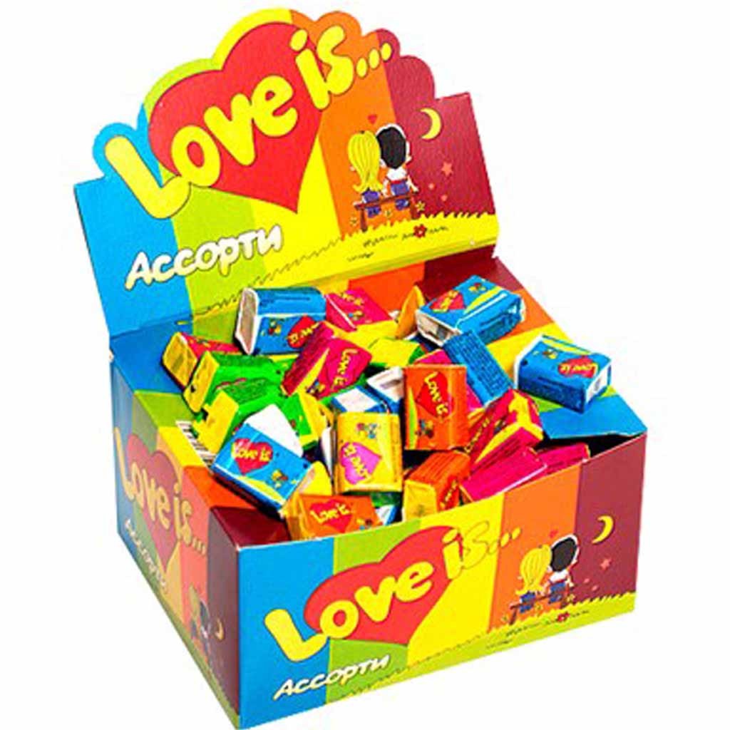 Kaugummi mit Fruchtgeschmack Mix Love is.... 100er 420g MHD:29.1.23