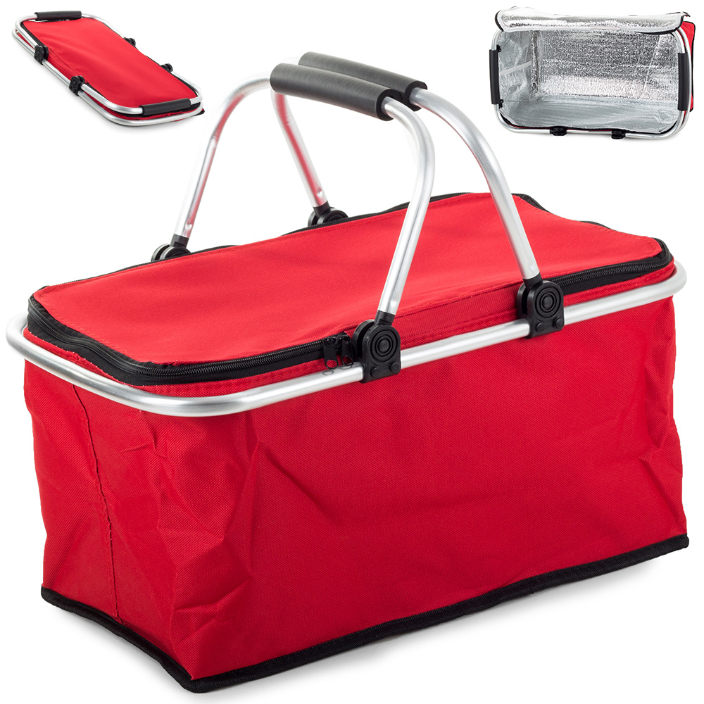 THERMISCHER FALTBARER PICKNICKKORB Rot
