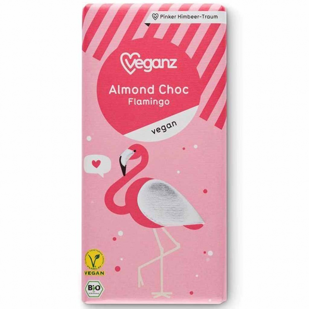 12x Veganz Almond Choc Flamingo Tafel Schokolade á 80g=960g MHD:11/19