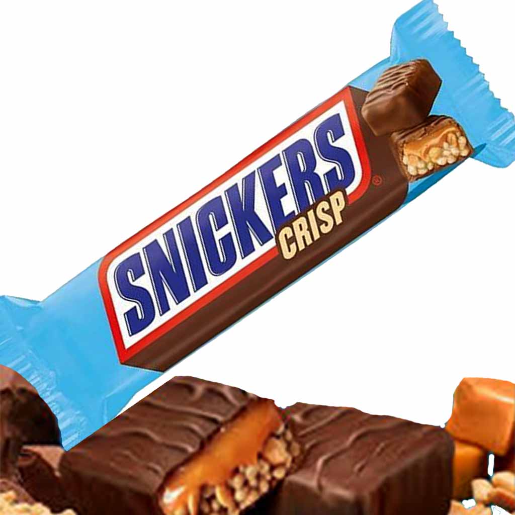 24x Snickers crisp Trio Riegel á 60g=1440g im Thekendisplay MHD:25.6.20