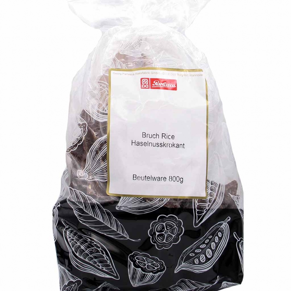 Parlasca Schokoladenbruch Reismilch Haselnusskrokant 800g MHD:30.12.22