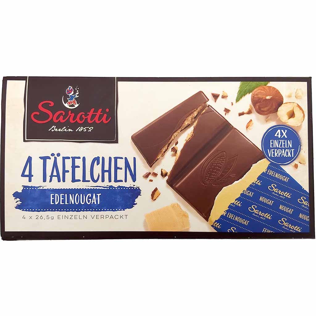 Sarotti 4 Täfelchen Edelnougat 106g