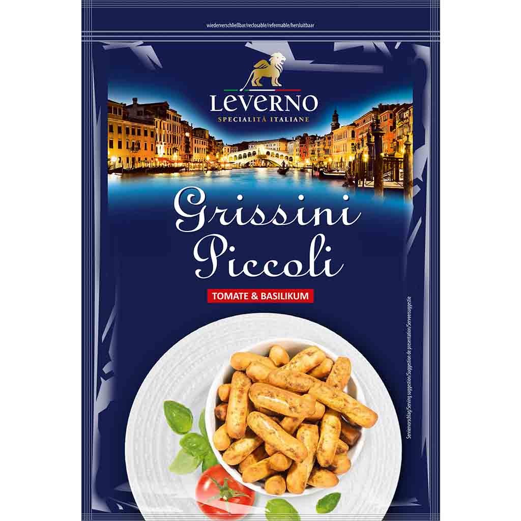 Leverno Grissini Piccoli Tomate & Basilikum 100g MHD:31.12.24
