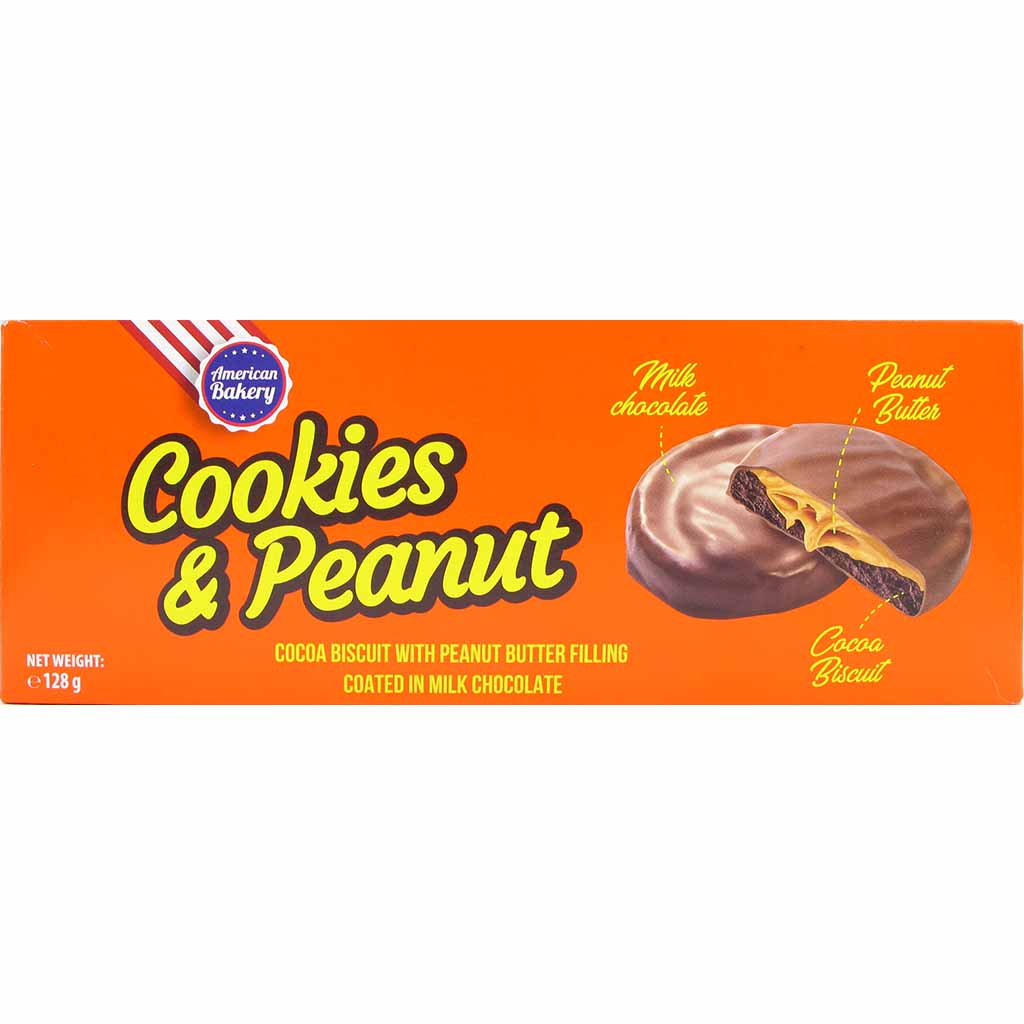 American Bakery Cookies & Peanut Kekse 128g MHD:16.4.25
